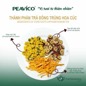 Alternative view of Trà Hoa Cúc Đông Trùng Peavico - Ngủ Ngon, Đẹp Da (Hộp 25 Gói)