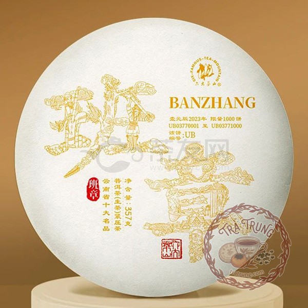 trà phổ nhĩ sinh ban chương 2023 lục đại trà sơn 357g