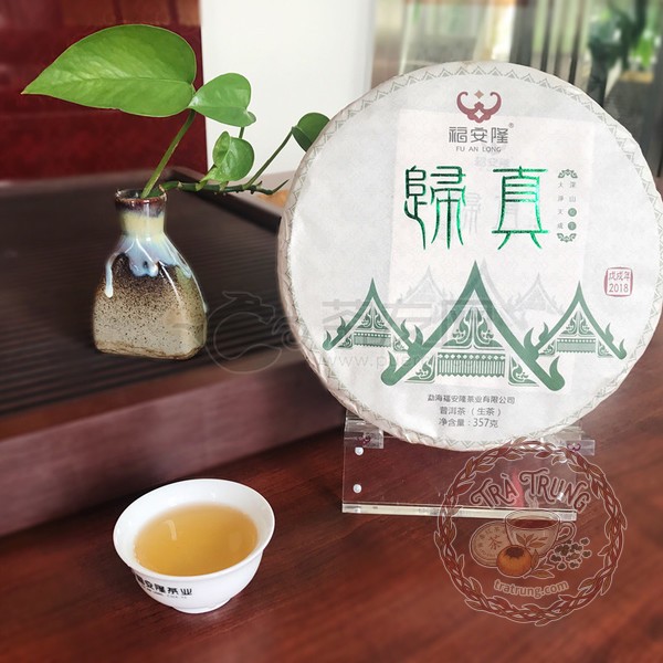 Bánh trà phổ nhĩ sống Phúc An Long Quy Chân 2018