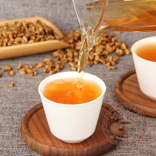 Cánh trà điền hồng kim loa khô cuộn tròn màu vàng sậm