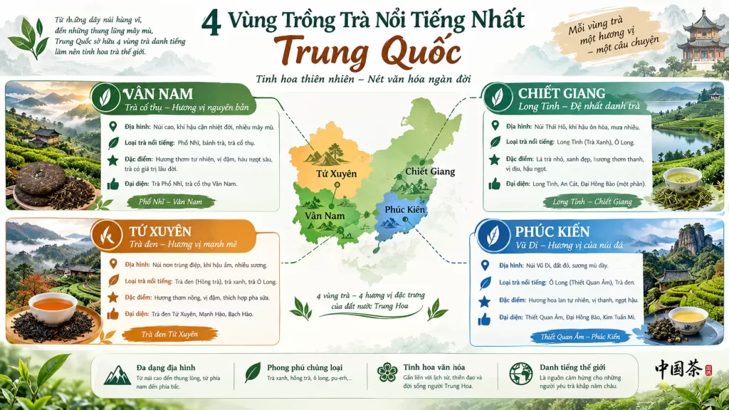 4 Vùng Trồng Trà Nổi Tiếng Nhất Trung Quốc Bạn Nhất Định Phải Biết 4 Vùng Trồng Trà Nổi Tiếng Nhất Trung Quốc Bạn Nhất Định Phải Biết